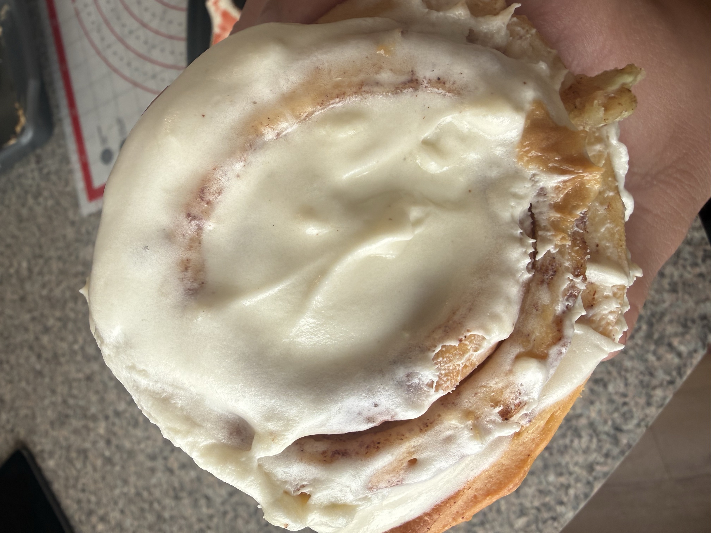 Fresh-baked cinnamon rolls cooling in pans