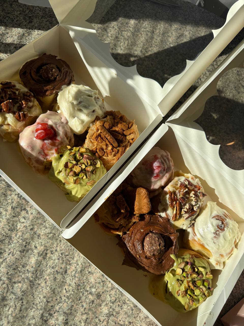 Two Glaze boxes overhead with all flavors